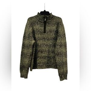 Men’s Bob Timberlake Wool Blend 1/4 Zip Mock Neck Winter Sweater: XL